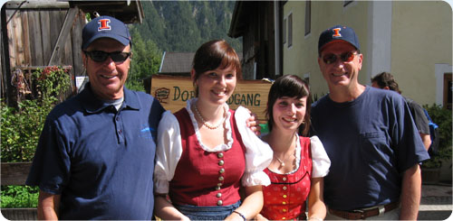 <a href="www.sandiegoillini.org/" target="_blank">Illini Club of San Diego County</a> Board members Don Lackowski '55 ENG and Tom Larwin '65 ENG at the Bauernherbstfest (Farmer's Fall Festival) in St. Martin, Austria.