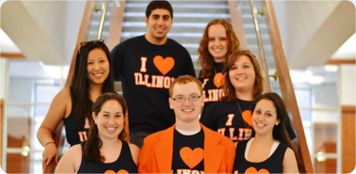 <a href="http://uiaa.org/illinois/students/saa/" target="_blank">Student Alumni Ambassadors</a>   team up with 1867 Society to host <a href="http://1867society.org" target="_blank">"I LOVE ILLINOIS" Week.</a> 
