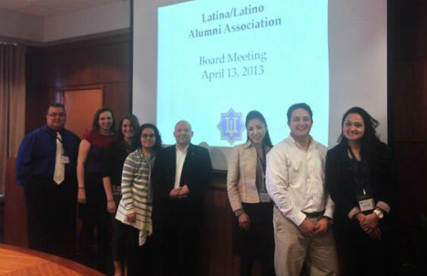 <a href ="http://www.illinoisllaa.org/" target="_blank">Latina Latino Alumni Association</a> Board met this April to discuss UI engagement, their endowment, and student collaboration. 